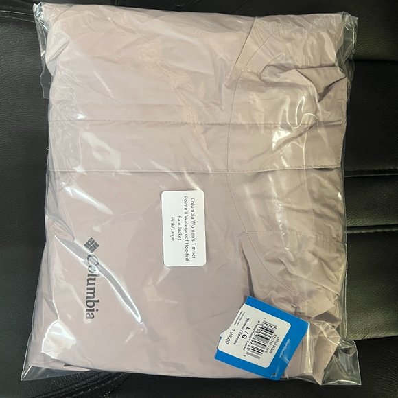NWT! Columbia Women's Timber Pointe II Waterproof Hooded Rain Jacket Pink/Large - Picture 7 of 8